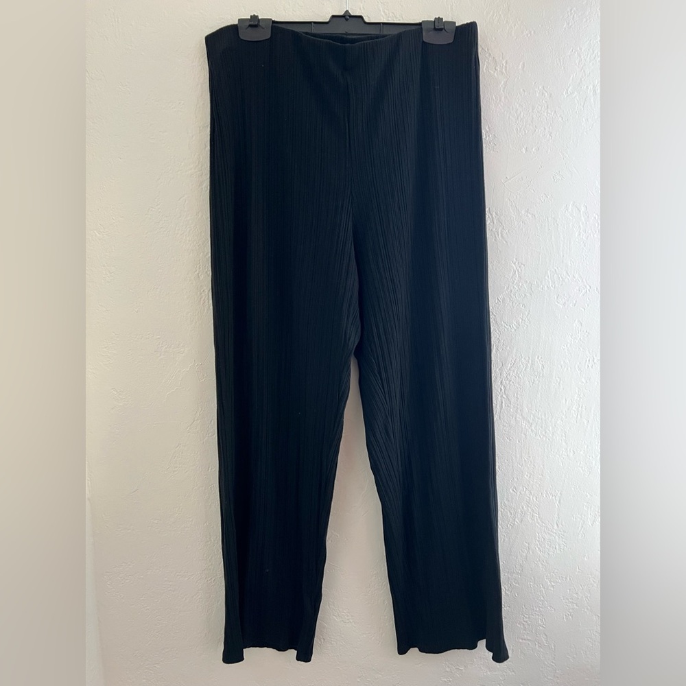 Eileen Fisher Wide Leg Ribbed Pants Large